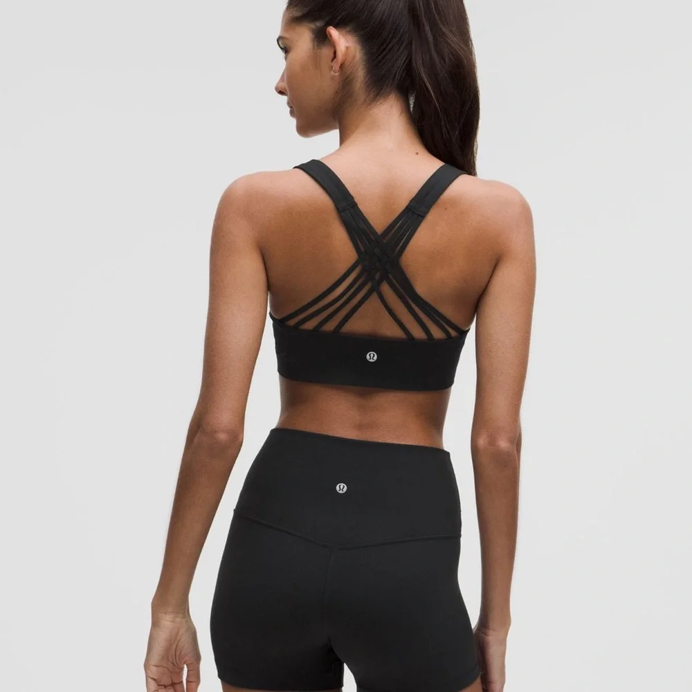 NWT Lululemon Flexy Flex Strappy Yoga Bra A-C Cups Black Size S/M - Picture 1 of 7